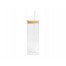 Botella Vidrio Borosilicato Sublimación, tapa Bamboo