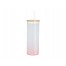 Botella Vidrio Borosilicato Sublimación, tapa Bamboo