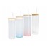 Botella Vidrio Borosilicato Sublimación, tapa Bamboo