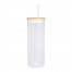 Botella Vidrio Borosilicato Sublimación, tapa Bamboo