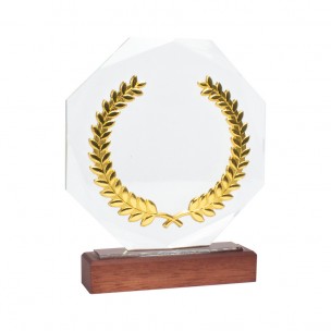 Trofeo Galvano de Madera, Cristal y Acero "Phelps"