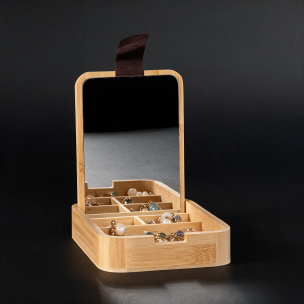 Caja organizadora de Bamboo con espejo "ANNA"